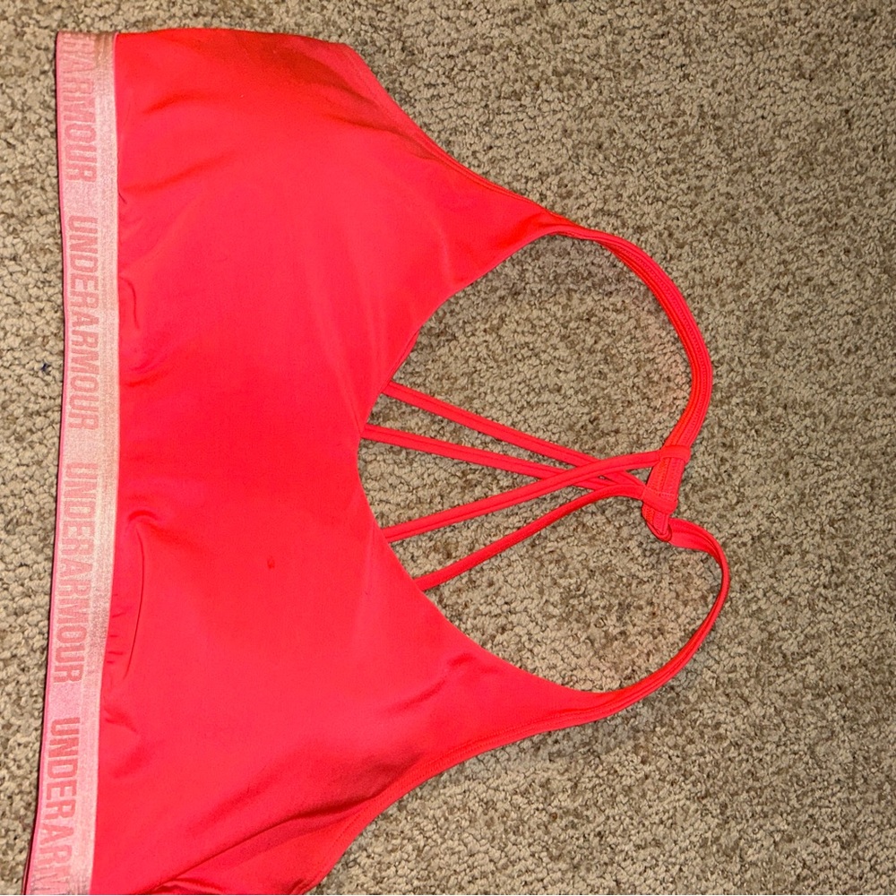 Under Armour Vibrant Red Strappy Sports Bra